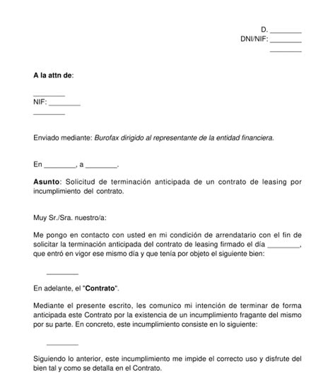 Carta De Terminacion De Arrendamiento