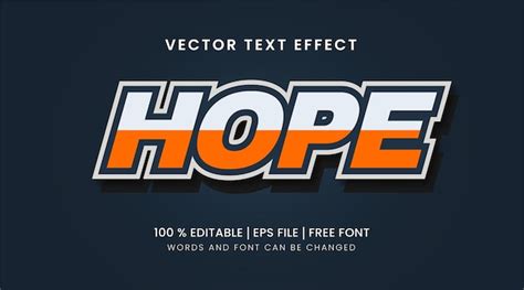 Premium Vector Hope Vector Editable Text Effect