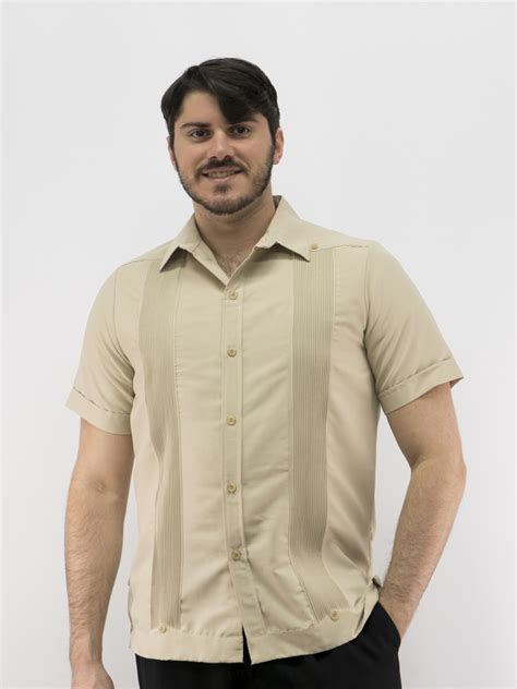 Men S Shirt Guayabera Shirt Tan D Accord Sold Out Men S Shirt