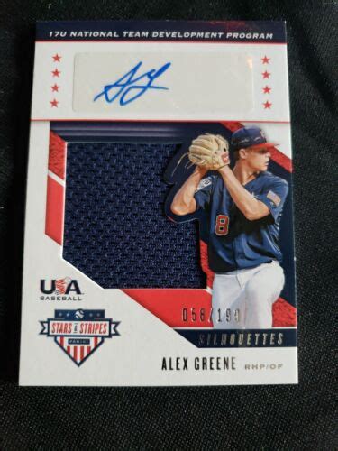 Panini Usa Baseball Stars Stripes Jerseys Alex Greene Usa