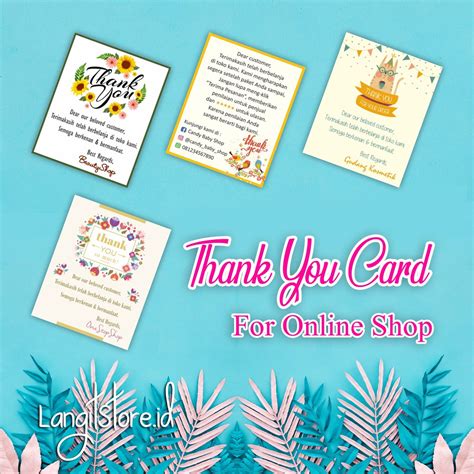 Jual Thank You Card For Online Shop Kartu Ucapan Terima Kasih