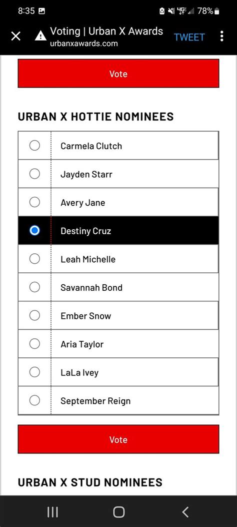 Destiny Cruz On Twitter Rt Lilbrownball I Just Voted On The Urbanxawards For