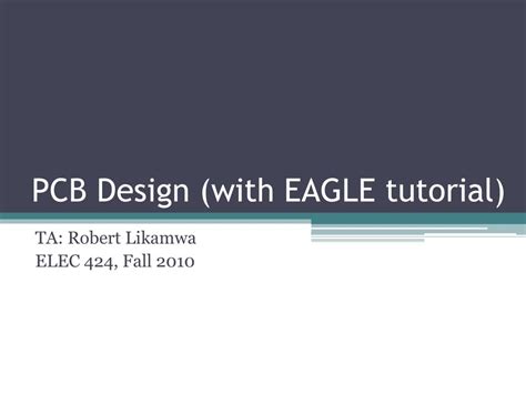 PPT - PCB Design (with EAGLE tutorial) PowerPoint Presentation, free