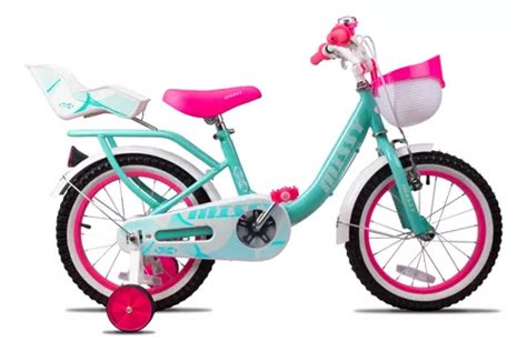 Bicicleta Aro 16 Missy Pro X Infantil Vintage Turquesa Rosa