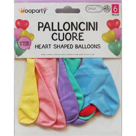 Set 6 Baloane Latex Simple In Forma De Inimioara 30 Cm Balloo Party