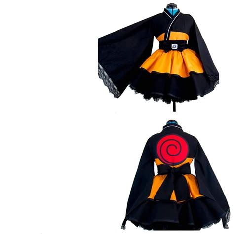 Naruto Shippuden Costumes Akatsuki Lolita Skirts Uzumaki Kimono Dress