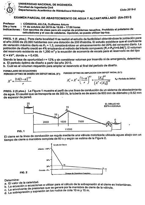 Examen Parcial Ciclo 2019 II Ing Guillermo Arturo Córdova Julca