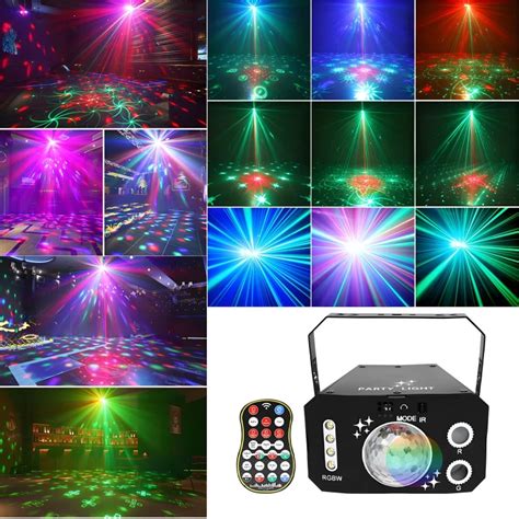 Bola De Luz De Discoteca RGB Con 7 Lentes Luz Estrobosc Pica L Ser Con