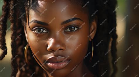 Portrait Dune Belle Fille Africaine Sur Fond Sombre Photo Premium