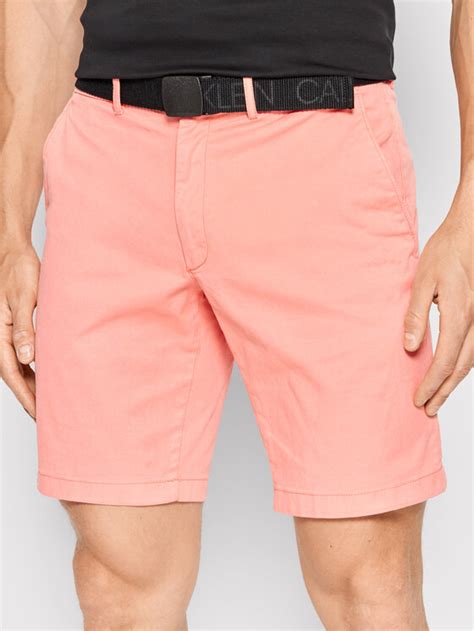 Calvin Klein Stoffshorts Garment Dye K10k109443 Rosa Slim Fit Modivo At