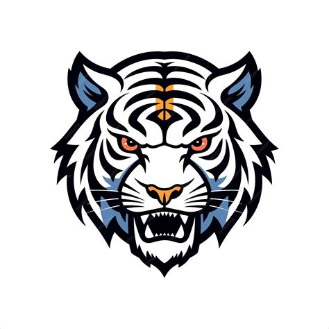 Premium Vector Blue Tiger Head Simple Mascot Logo Template Vector