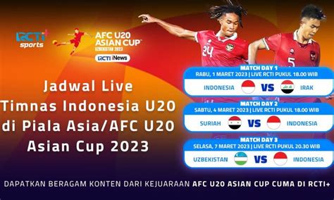 Laga Pembuka Jadwal Live Timnas Indonesia Vs Irak Piala Asia Afc Cup U 20