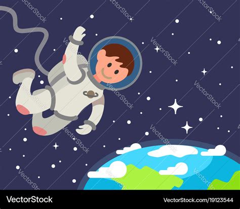 Astronaut Floating In Space Drawing