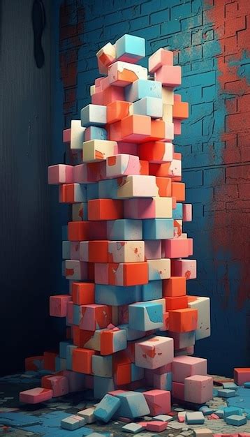 A Colorful Cubes With The Word Cubes On It Premium AI Generated Image