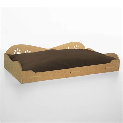 Caminha Para Pet Drika Cachorro Gato Em Mdf Cr Almofada Suede Marrom