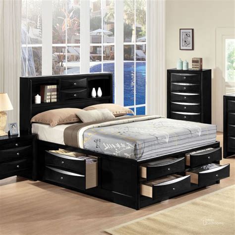 Ireland Black King Bookcase Storage Bed By Acme Stopbedrooms