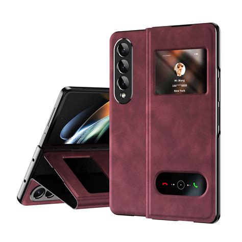 Dteck View Flip Case For Samsung Galaxy Z Fold 4 Slim Magnetic Face