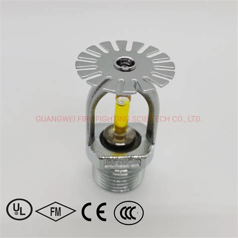 79degrees Celsius Yellow Color Glass Bulb Pendent Fire Sprinkler Head Fire Sprinkler And