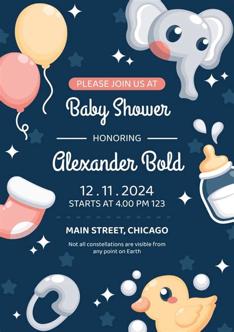 Customize This Cute Duck Elephant Baby Shower Invitation Template For Free