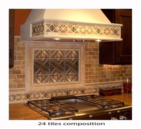 Backsplash Tiles , Set of 32 Brown Patinated Copper Tiles , Unique ...