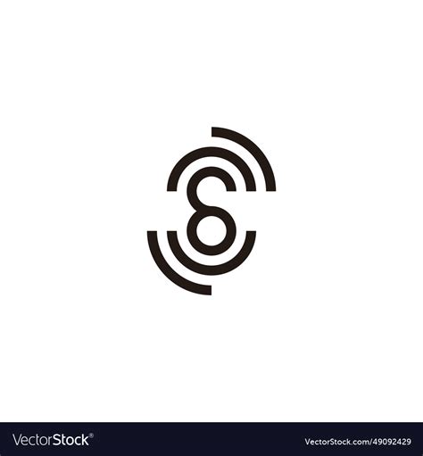 Number 6 Curves Technology Geometric Symbol Vector Image