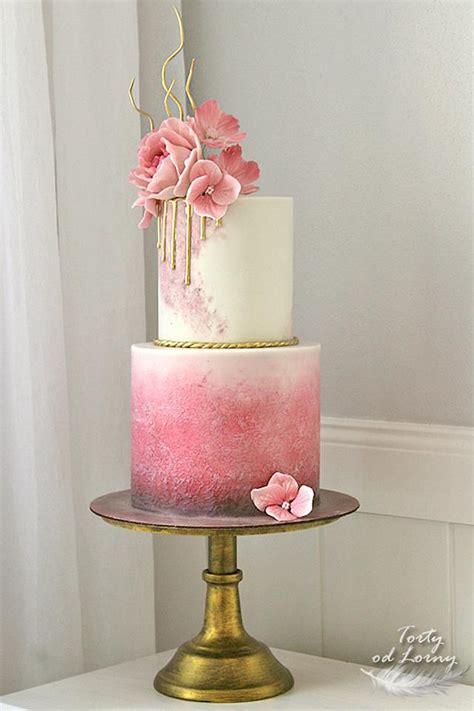 Pink Gold Birthday Cake Decorated Cake By Lorna CakesDecor