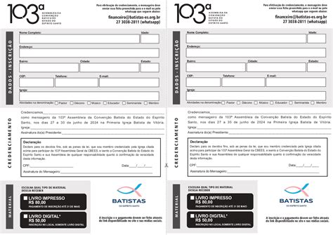 103ª ASSEMBLEIA DA CONVENÇÃO BATISTA DO ESTADO DO ESPÍRITO SANTO e