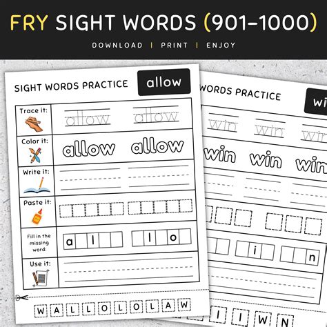 Sight Words Playdough Mat Fry S 2nd 100 Sight Words Practice