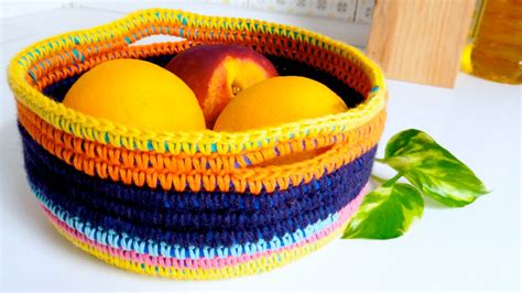 Cesto Canasta A Crochet Trapillo Y Lana ENGLISH SUB Crochet Basket