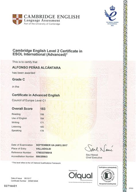 Cambridge Advanced Certificate Timothy Sinclair