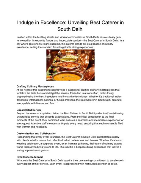 PPT Indulge In Excellence Unveiling Best Caterer In South Delhi