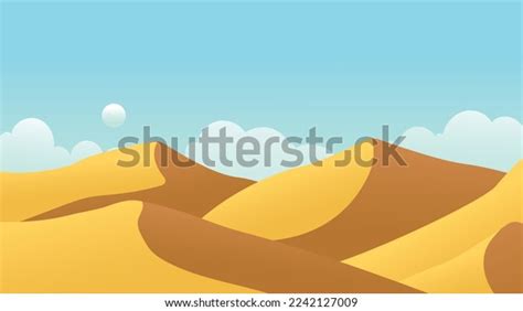 Desert Landscape Background Illustration Vector Silhouette Stock Vector ...