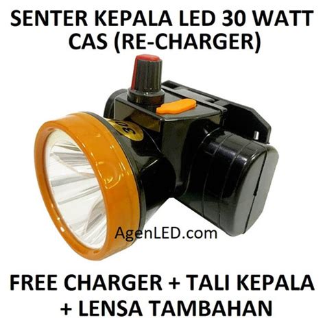 Promo Lampu Senter Kepala Led 30w Headlamp Cob Recharge Cas Charger 30 Watt Jakarta Pusat