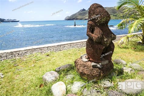 Tiki Stone Sculpture Site Of Temehea Site For Art Renewal Of The