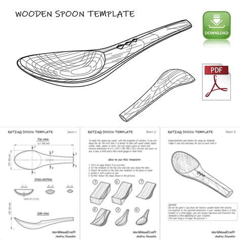 Printable Wooden Spoon Template Is Perfect For Carving Spoon Inspire