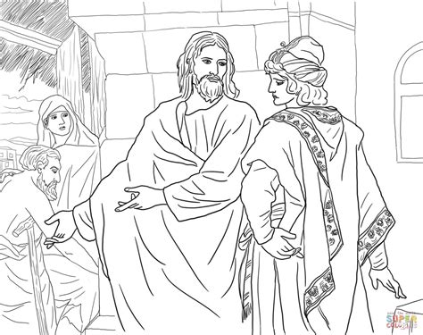 Jesus and the Rich Young Man coloring page | Free Printable Coloring Pages