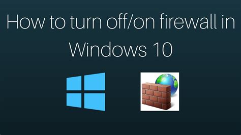 How To Turn Off On Firewall In Windows 10 YouTube