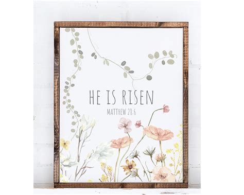 He Is Risen Print He Is Risen Printable Easter Christian Prints