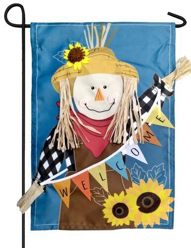 Welcome Fall Scarecrow Applique Garden Flag I Americas Flags