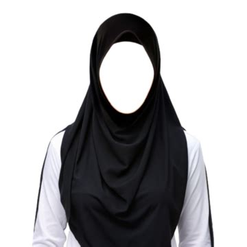 Garota Muçulmana Usando Modelo Hijab Preto PNG Mulher Muçulmana