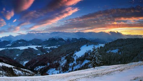 794372 Sunrises And Sunsets Scenery Mountains Forests Winter Sky