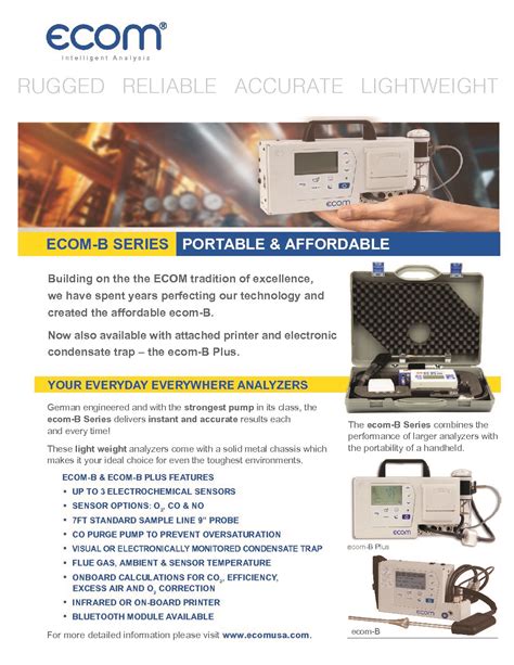 ECOM D COMBUSTION EMISSIONS ANALYZER ECOM Products Inteccon