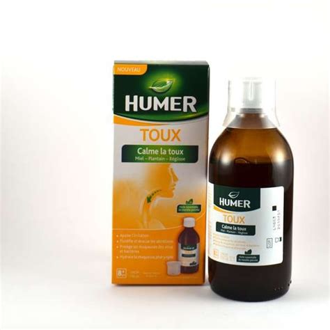 Humer Sirop Contre La Toux Miel Plantain R Glisse Sirop Ml