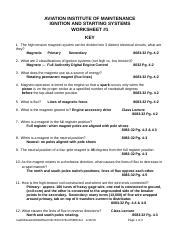 Amt Ignition Starting System Worksheet Key Doc Aviation