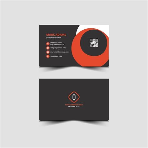 Premium Vector Black And Orange Business Card