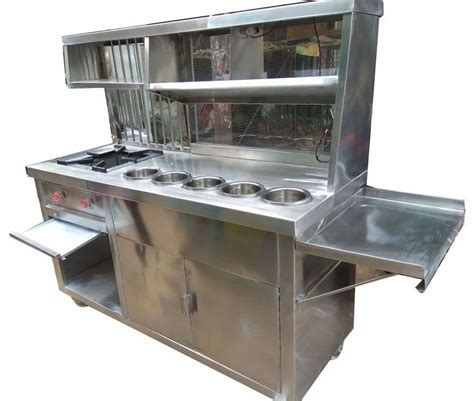 Stainless Steel Chat Display Counter For Street Food Stall At Rs