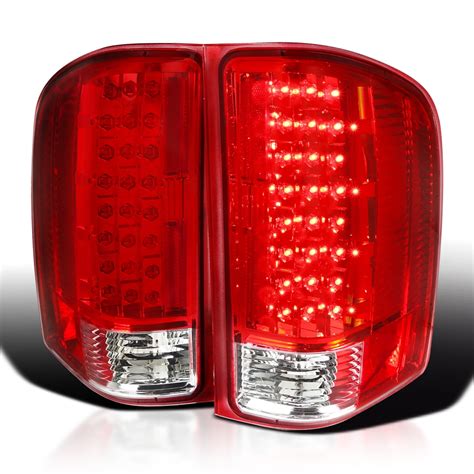 Spec D Tuning Red Lens Led Tail Lights Compatible With 2007 2013 Chevy Silverado 1500 2007 2014