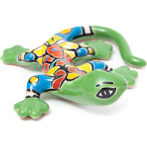 Bungalow Rose Handmade Mexican Talavera Mini Ceramic Gecko Indoor