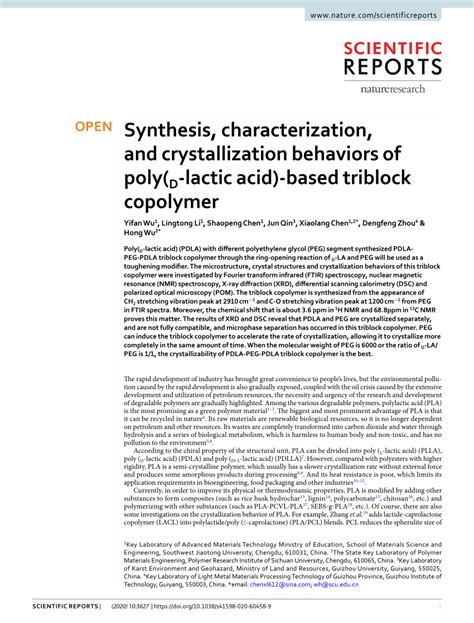 Pdf Synthesis Characterization And Crystallization Behaviors Of