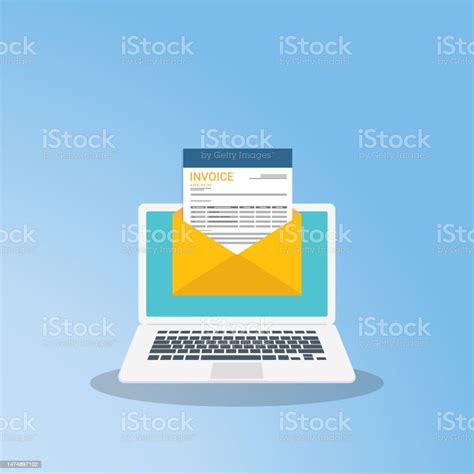 faktur  amplop terbuka  komputer laptop dokumen pembayaran